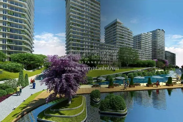 Artificial lake and the landscape of Batisehir compound