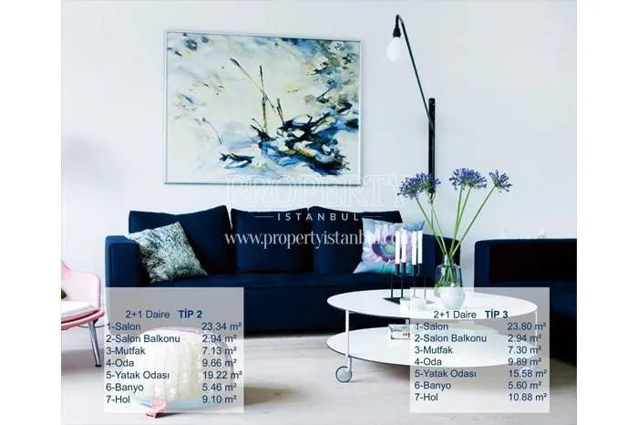 Dark blue sofa in the small living room in Bazna Residence