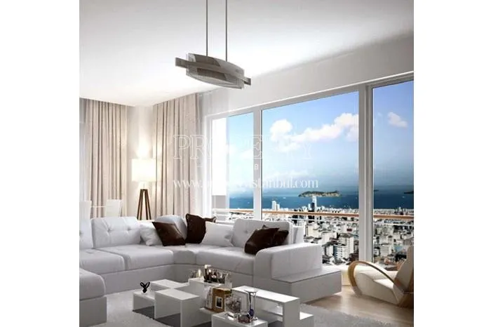 White sofas in one of the Be Life Kartal apartments