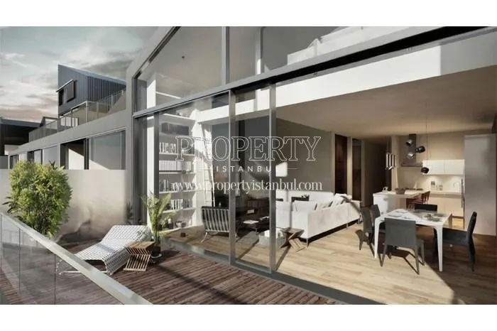 The long sliding windows of the living room in Belgrad Life Villa homes