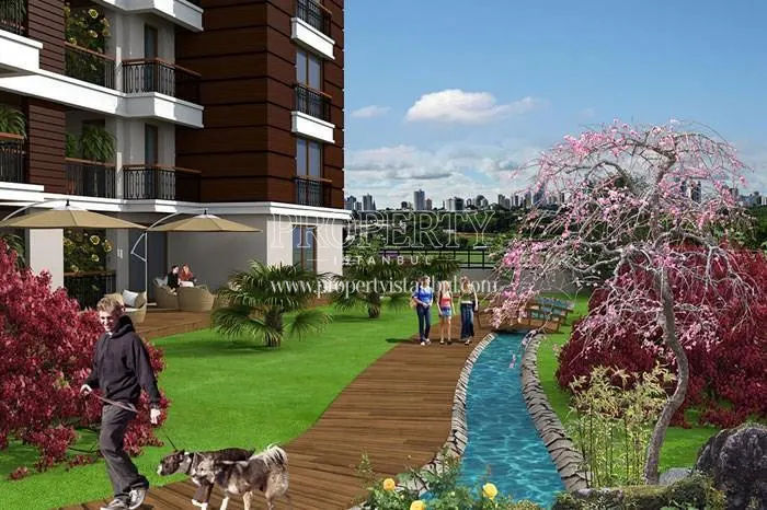 Belinay Evleri residents having a walk on the walking track