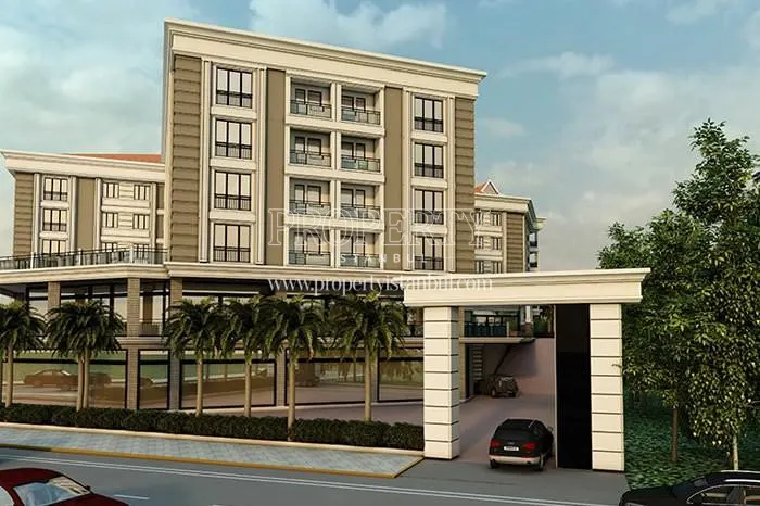 The car entrance of the Beyaz Center Residence compound