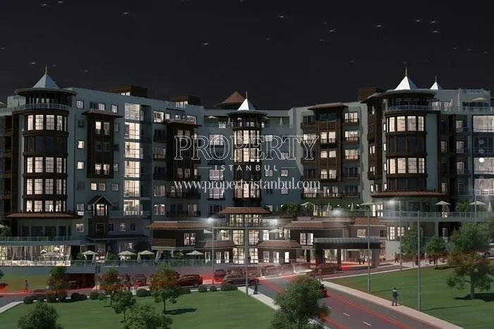 Beyaz Rezidans Halic compound at night