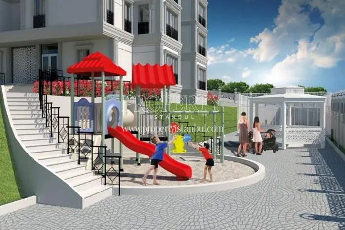 Playground and white bower in the Beyce Konaklari compound