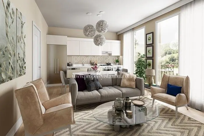 Open kitchen in one of the apartments of Bizimtepe Aydos