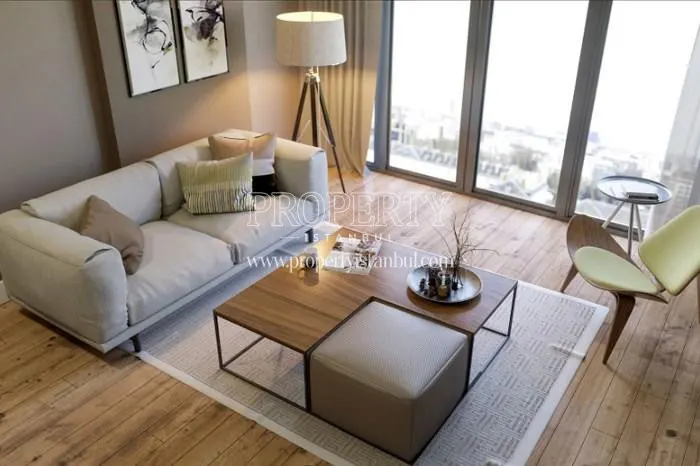 White couch in the living room in Blox Halic 3