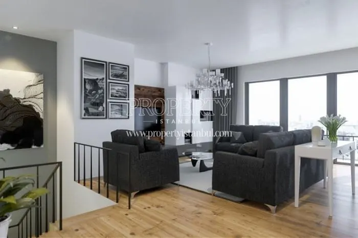 The living room of the duplex unit in Blox Halic 3