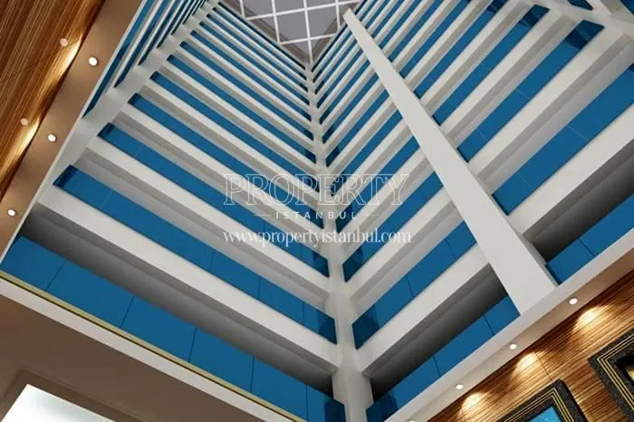 The inside of the Blue Residence building