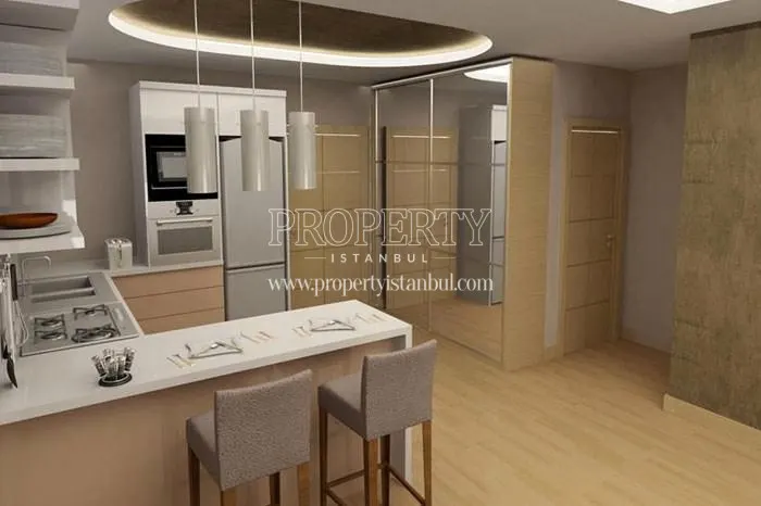 Small open-design kitchen in Blue Residence
