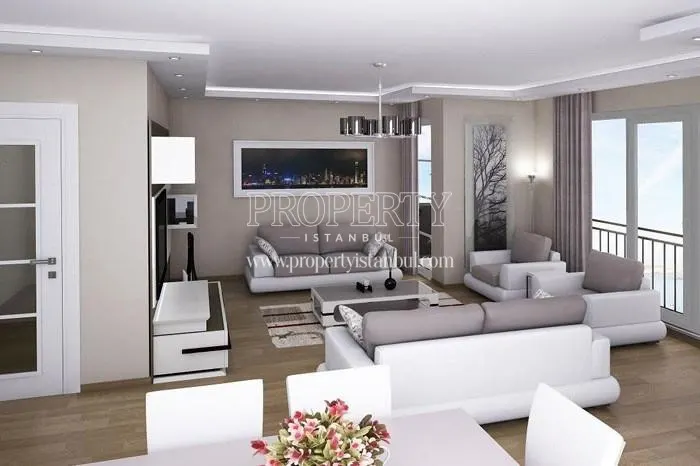 White and grey lounge suite in the apartment in Blue Sea