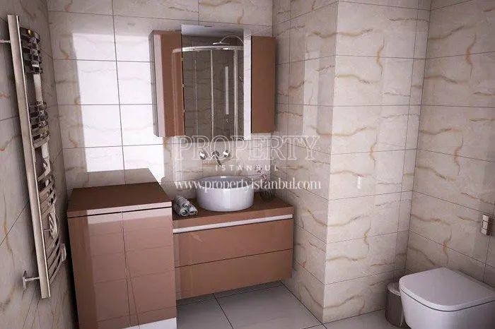 One of the bathrooms in Blue Sea