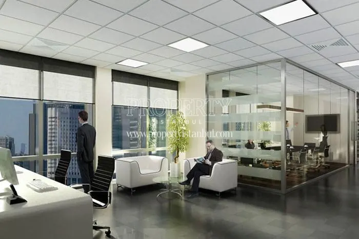 Small meeting room which is separated by glass walls in Bomonti Business Center