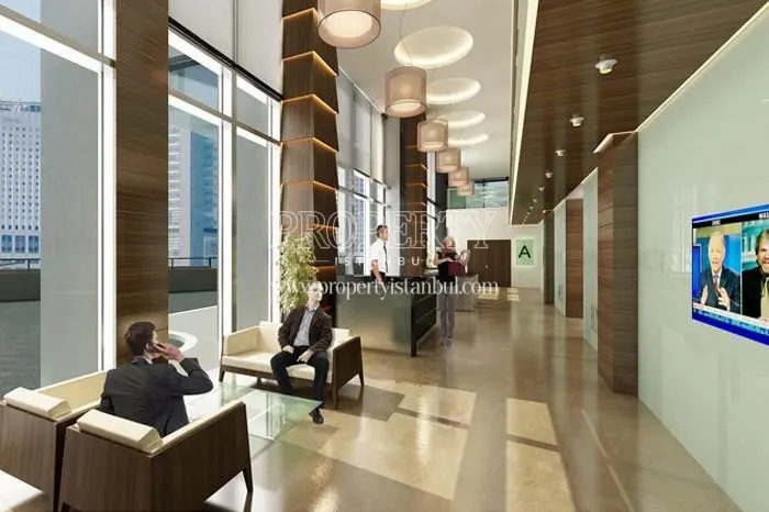 The people waiting in the lobby in Bomonti Business Center