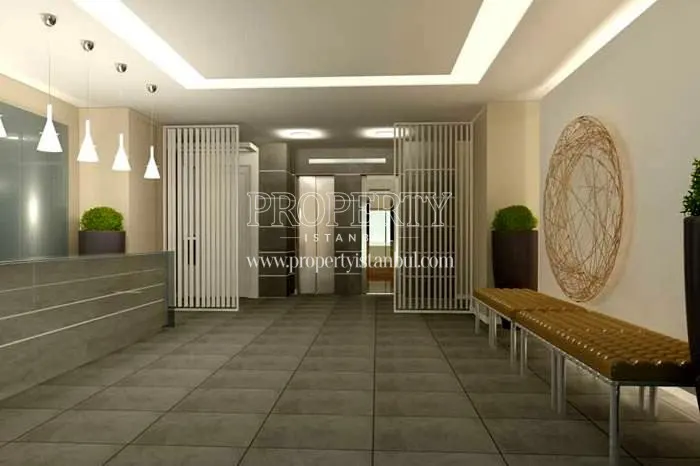 The entrance of the Bomonti Modern Palas building