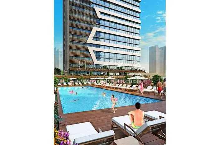 The outdoor swimming pool of the Brooklyn Park project