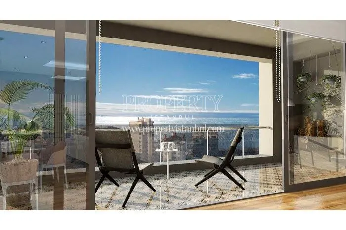 The sea view from the apartment in Burc Sitesi