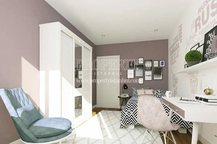 The bedroom decorated for a teenager in Burc Sitesi
