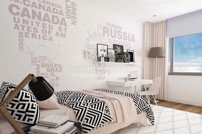 The bedroom decorated for a teenager in Burc Sitesi