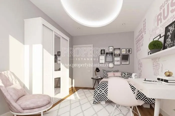 Small white bedroom in Burc Sitesi