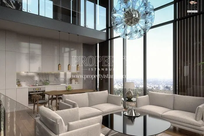 Open kitchen in the duplex unit in Butiq Yasam Kartal