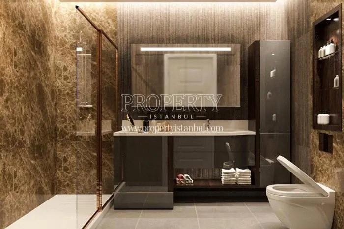 Luxuriously designed bathroom in Buyuk Konak Residence