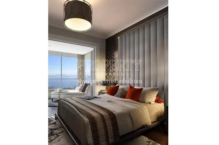 The master bedrooms with a balcony in Buyukyali Istanbul