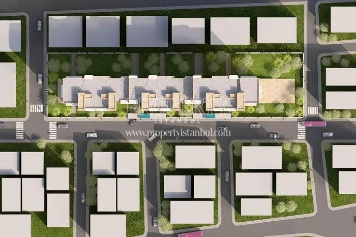 The layout plan of the Cevizli Bahce Konutlari project