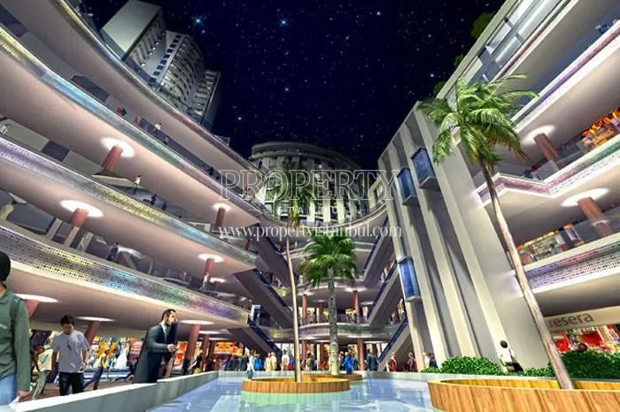 The shopping center under the residential blocks in City Center