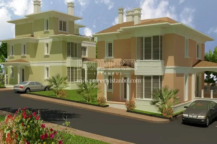 Colorful villas in City Court Bahcesehir
