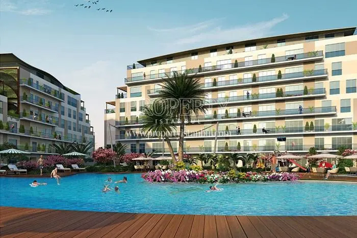 Cordella Tuzla residents swimming in the compound pool