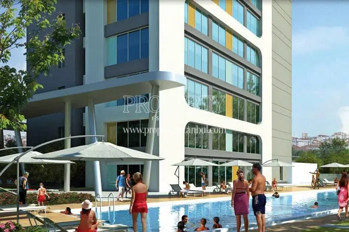 Swimming in the compound pool of Cukurova Tower