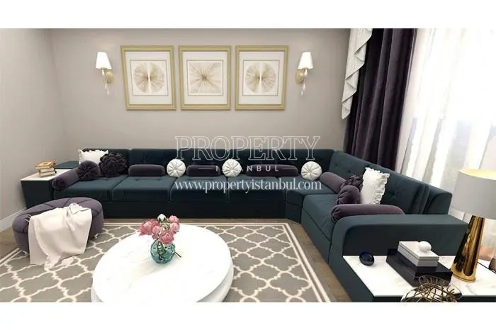 The corner couch in one of the DNZ Kurtkoy apartments