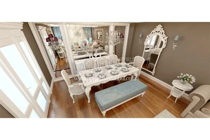 Elegant white designed living room in DNZ Kurtkoy