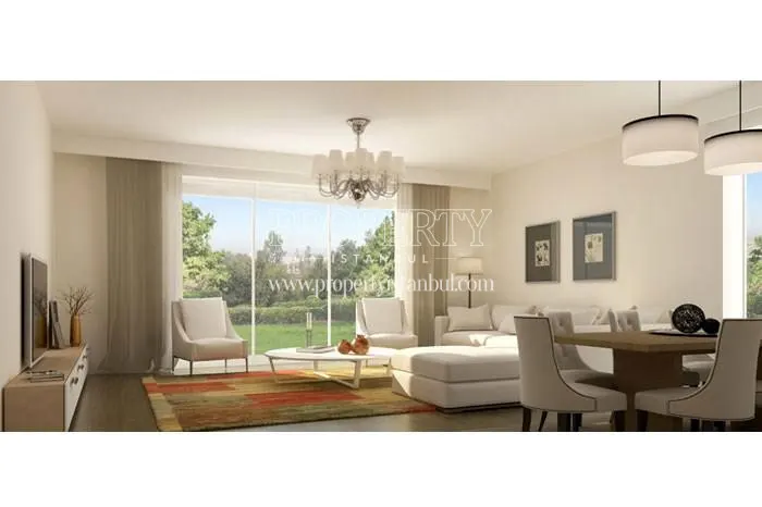 Living room with white furniture in Dekar Asmali Sokaklar