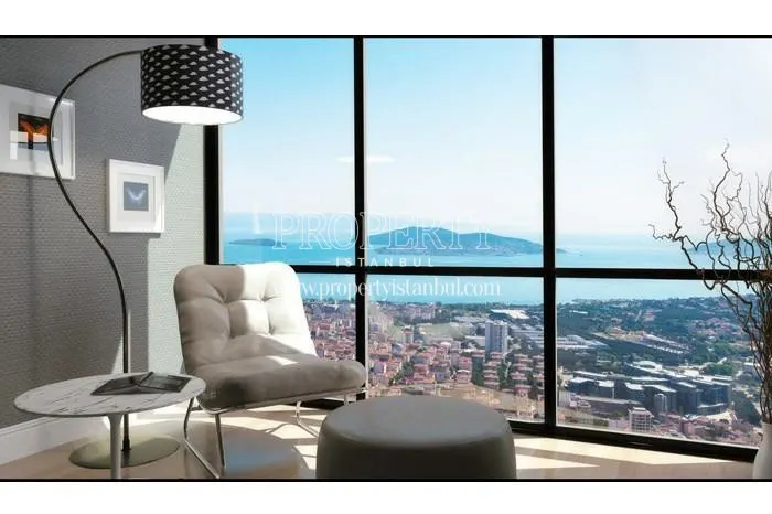 The sea view from the living room in Deluxia Park Residence