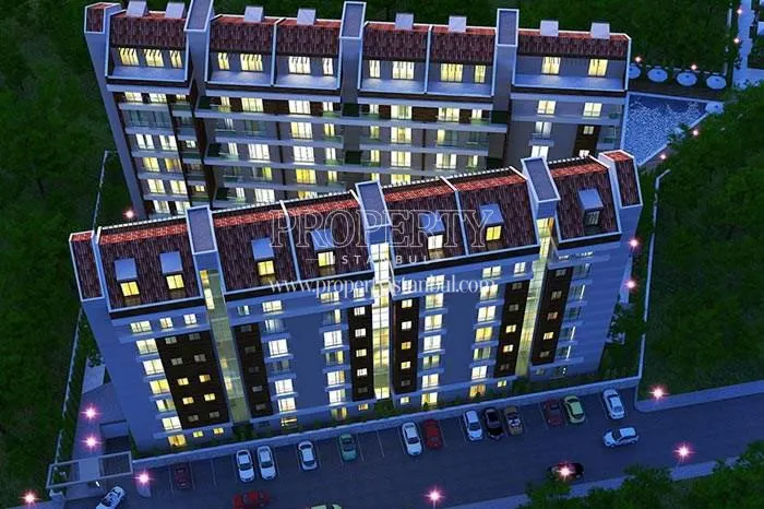 Dreamlife Konutlari Cekmekoy compound view from above at night