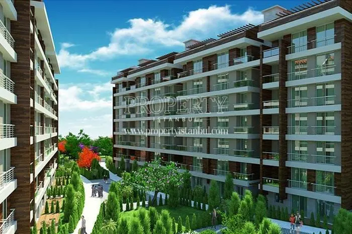 The verdant garden of the Dreamlife Konutlari Cekmekoy compound