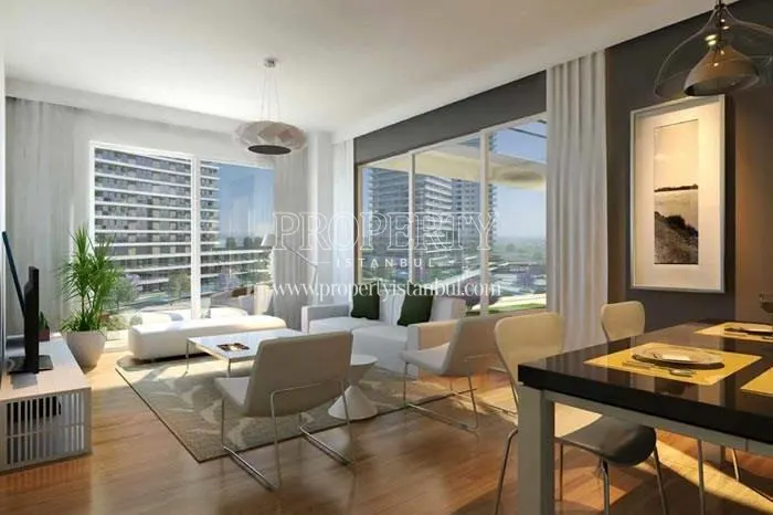 The living room with a compound view in Dumankaya Flex Office Bahcesehir