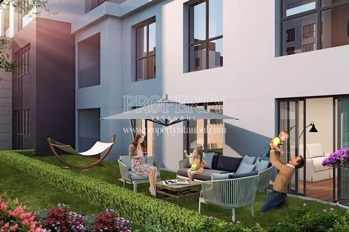 The family enjoying themselves in the garden of the Ebruli Ispartakule compound