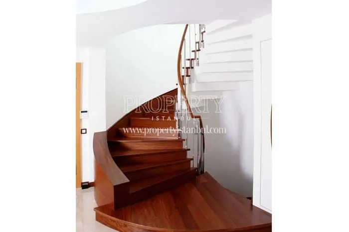 The wooden stairs for the villa in Ekin Konaklari