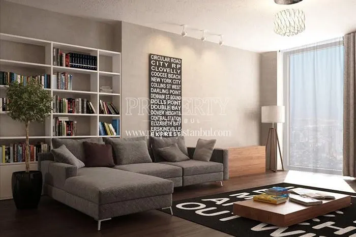 The living room with a small corner sofa in Elexia Levent