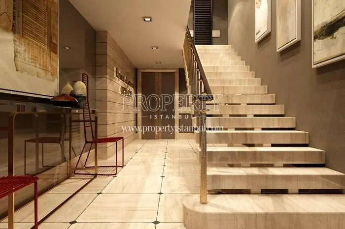 The stairs of the Elysium Apartments Ortakoy buildings