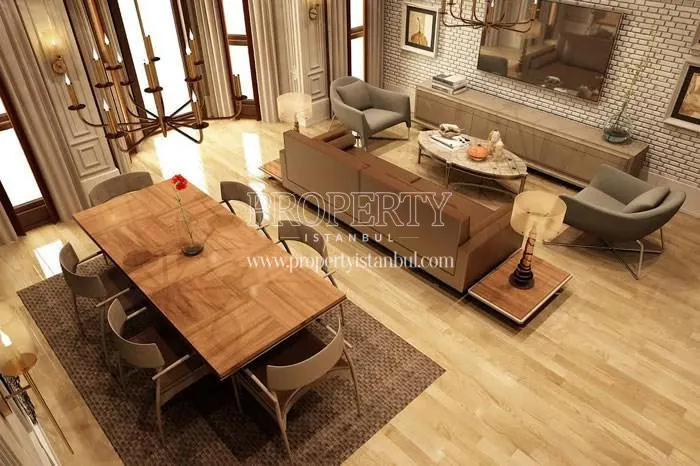 One of the living rooms in Elysium Apartments Ortakoy