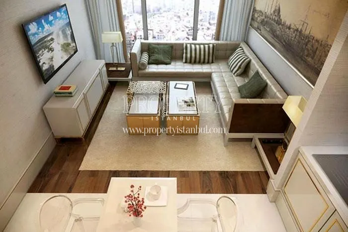 The panoramic view of the apartment in Elysium Art Sisli