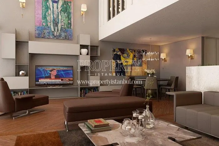Luxury living room in the duplex unit in Elysium Es Beykoz