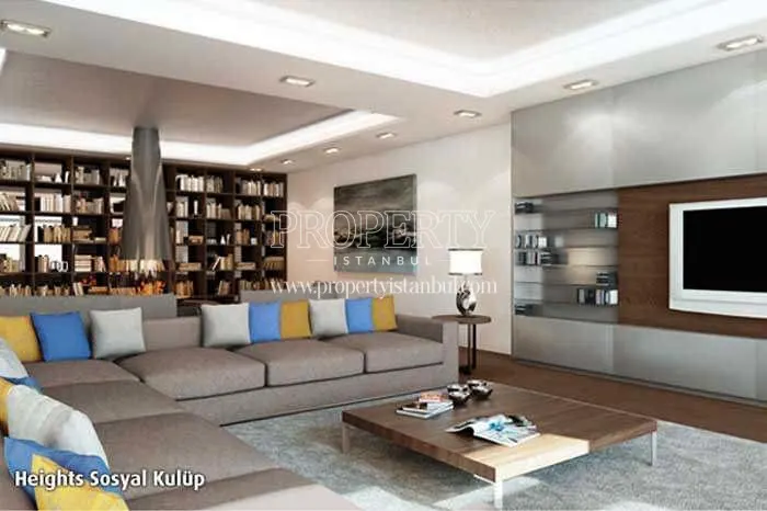 The living room with big bookcases in Emaar Square