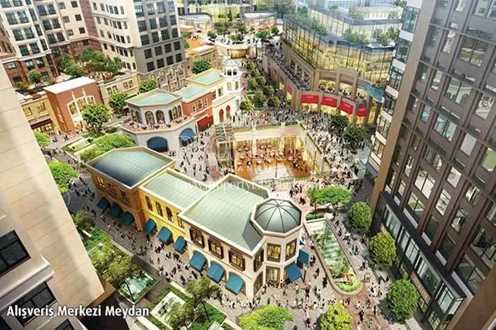 The panoramic view of the shopping center in Emaar Square