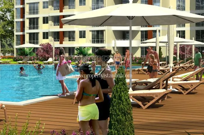 Esila Kent residents swimming in the Esila Kent compound
