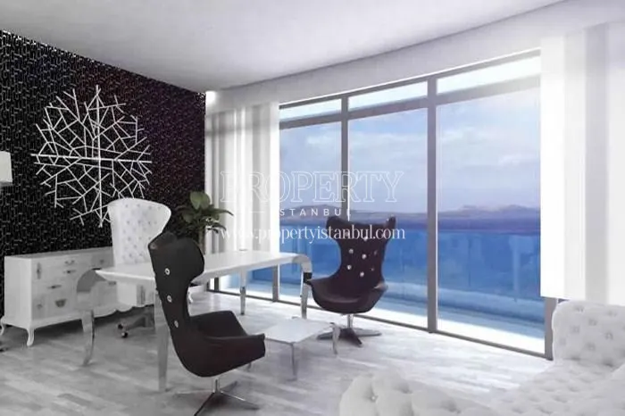 White office unit facing the sea in Espadon Residence