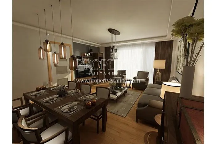 Brown furnished living room in Etna Kandemir Evleri
